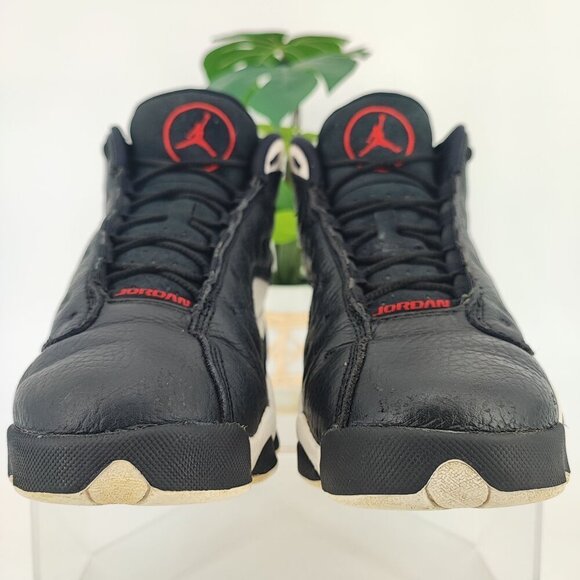 Nike Kid’s Air Jordan 13 Xlll Retro Black Leather Sneakers Size 7 - Picture 2 of 8